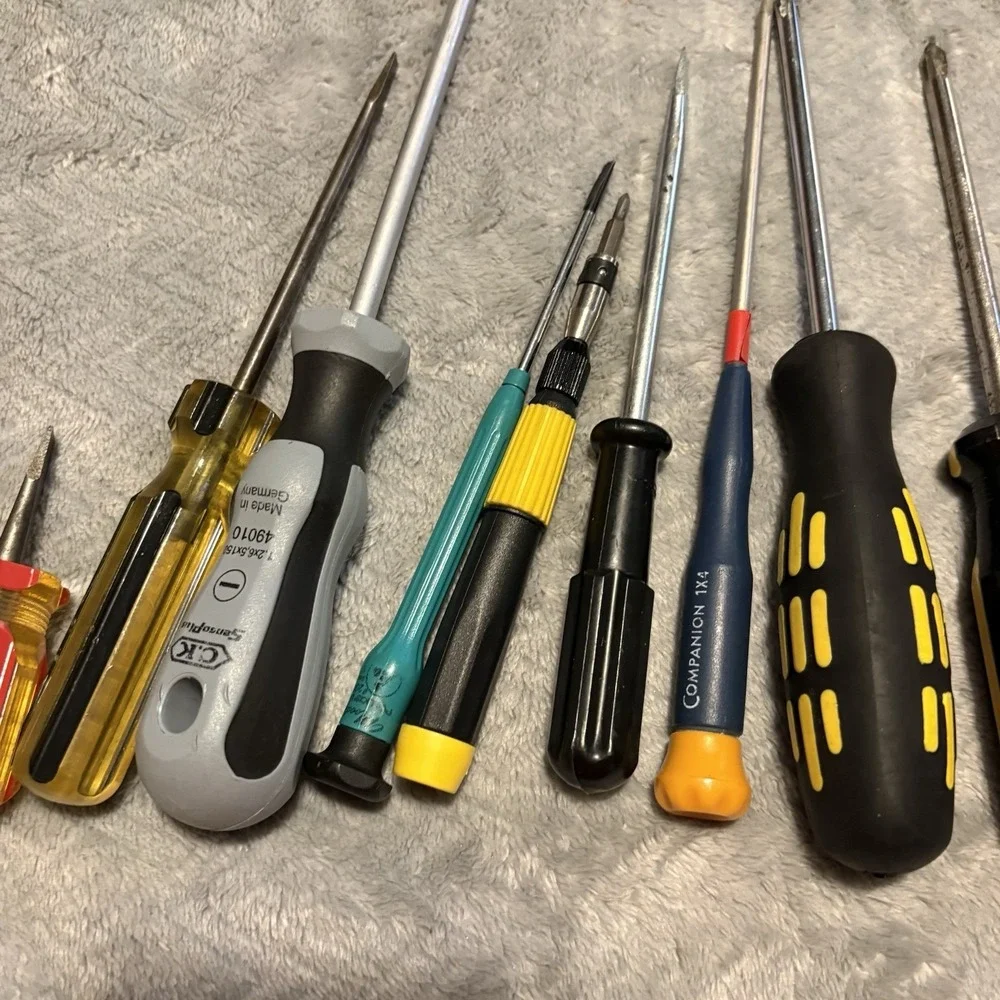 11pc Screwdriver set and 2 sockets - See Pictures - Various Brands and Sizes